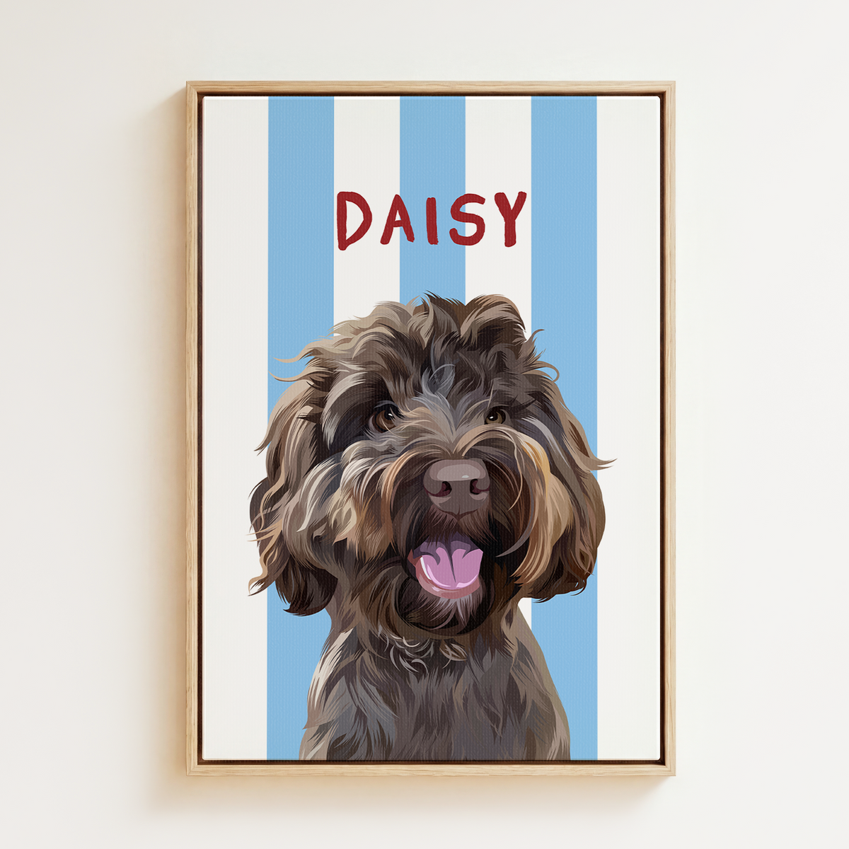 Stripy | Custom Pet Portrait Canvas