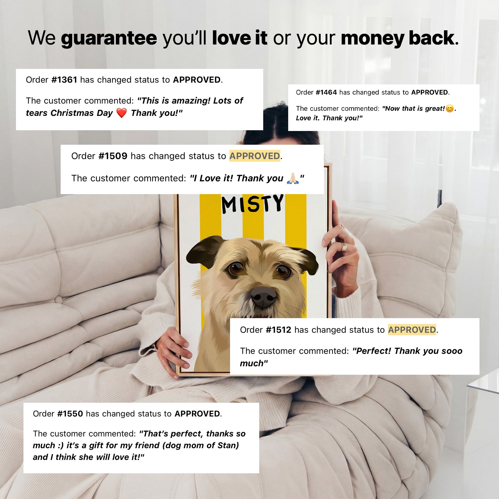 Stripy | Custom Pet Portrait Canvas