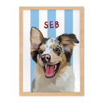 "Beach Blue™ — Light Wood Frame"