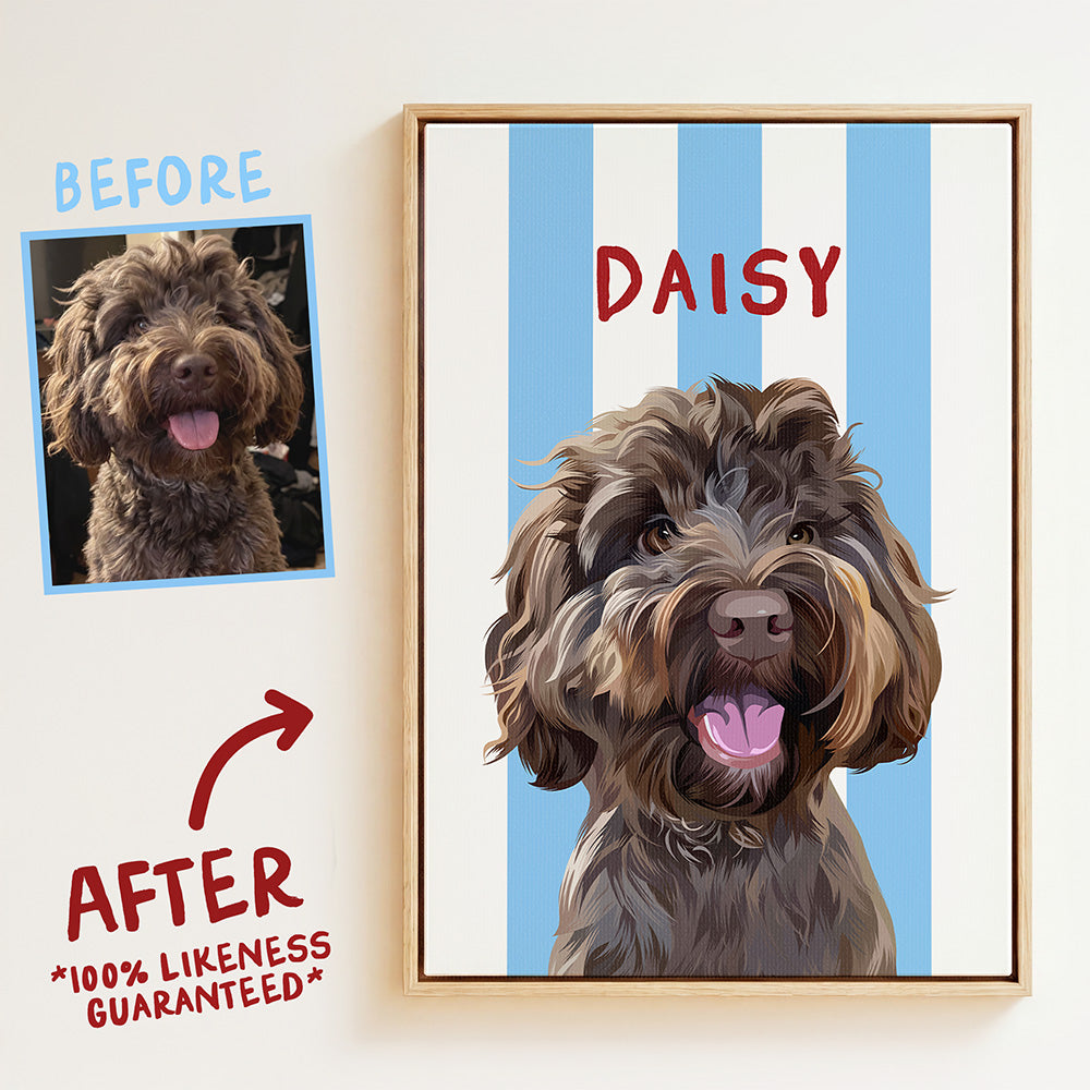 Stripy | Custom Pet Portrait Canvas