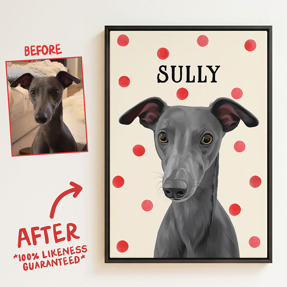 Polka Dot | Custom Pet Portrait Canvas