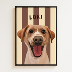 Stripy - Custom Pet Portrait Canvas