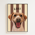Stripy - Custom Pet Portrait Canvas
