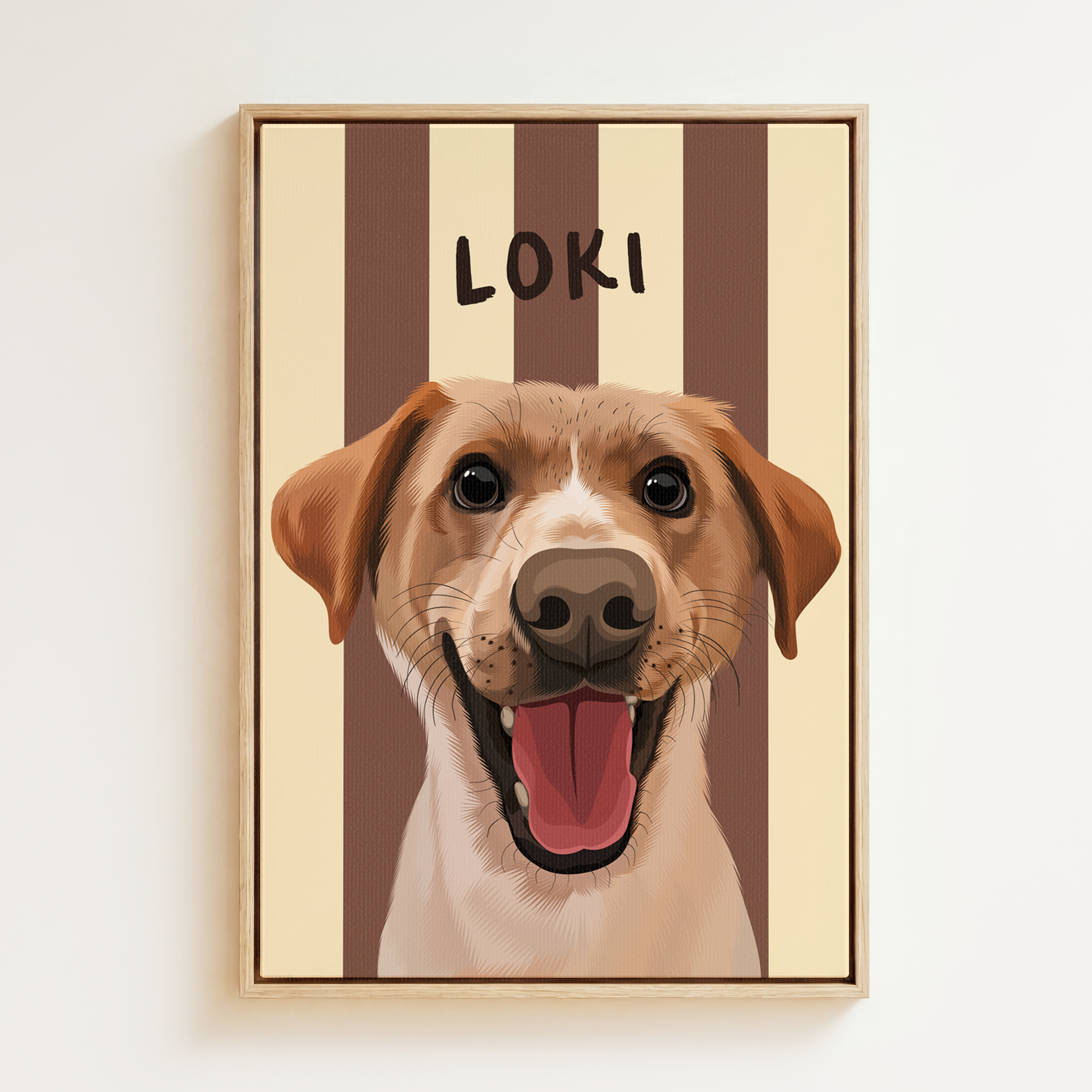 Stripy | Custom Pet Portrait Canvas