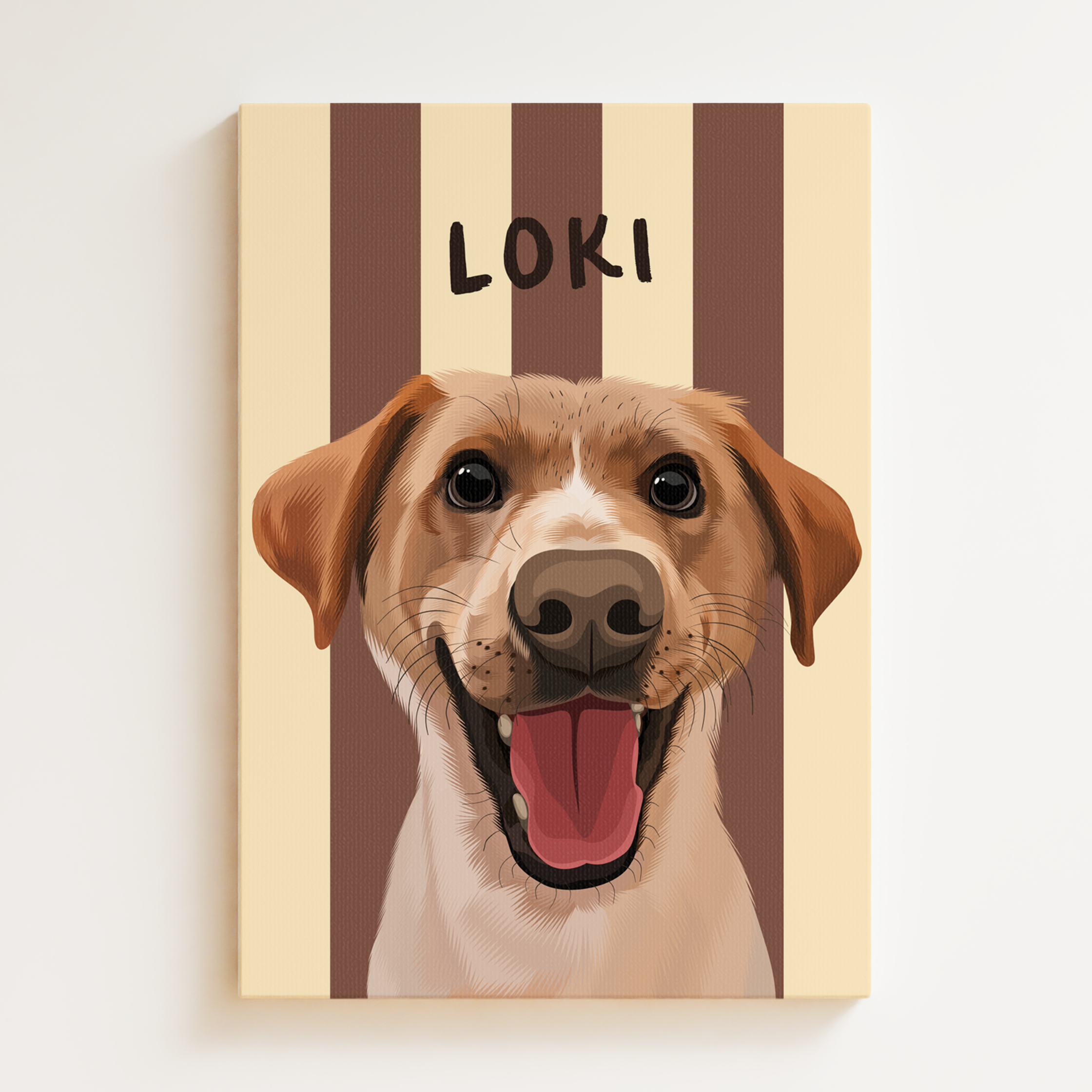 Stripy | Custom Pet Portrait Canvas