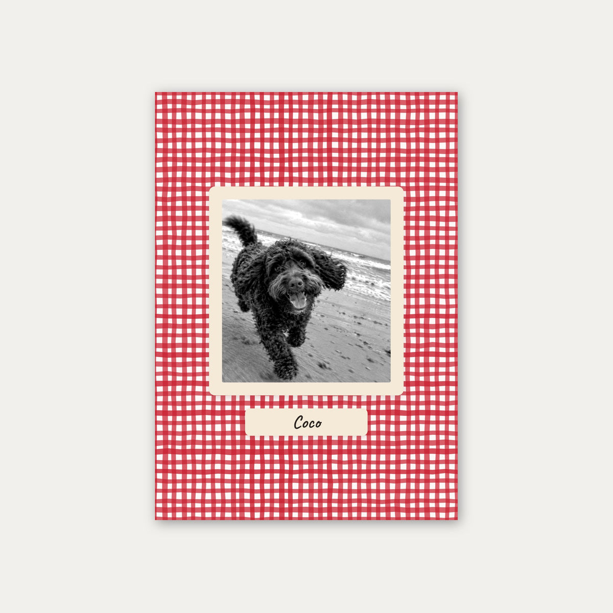 Red Gingham Picnic custom pet photo print unframed